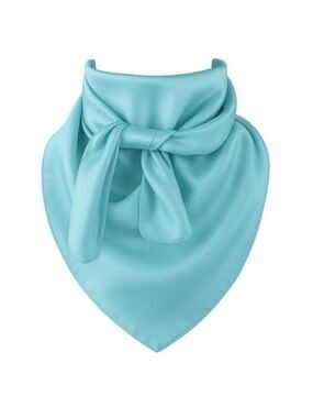 Turquoise Aqua Blue Wild Rag Scarf 35x35 Satin Western Spring Cowgirl